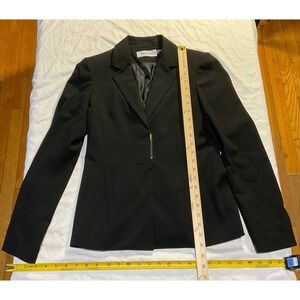 Calvin Klein Blazer Jacket Womens Size 2 Black Long Sleeve Notch Lapel Career